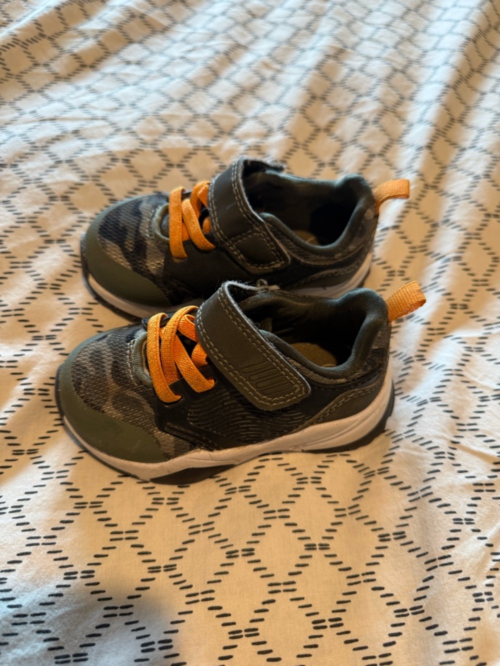 Cat & Jack Olive Green and Orange Toddler Sneakers